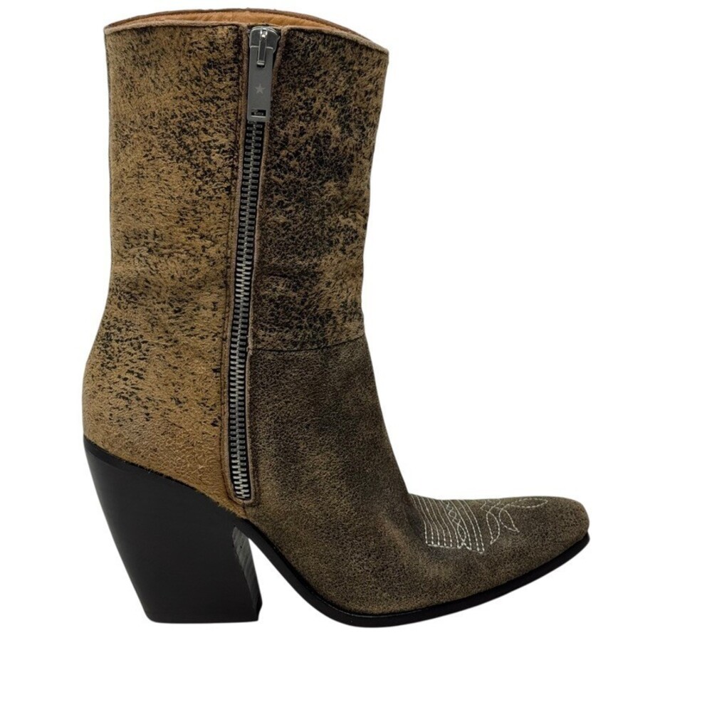 Golden Goose Women Candy Distressed Leather Western Cowboy Boots Brown Size 36 6 - Picture 8 of 14